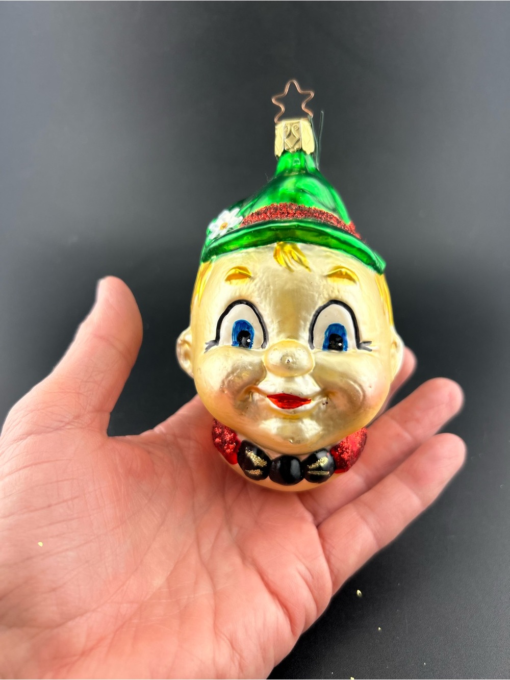 Vintage Inge-Glas Tyrolean Boy Glass Ornament